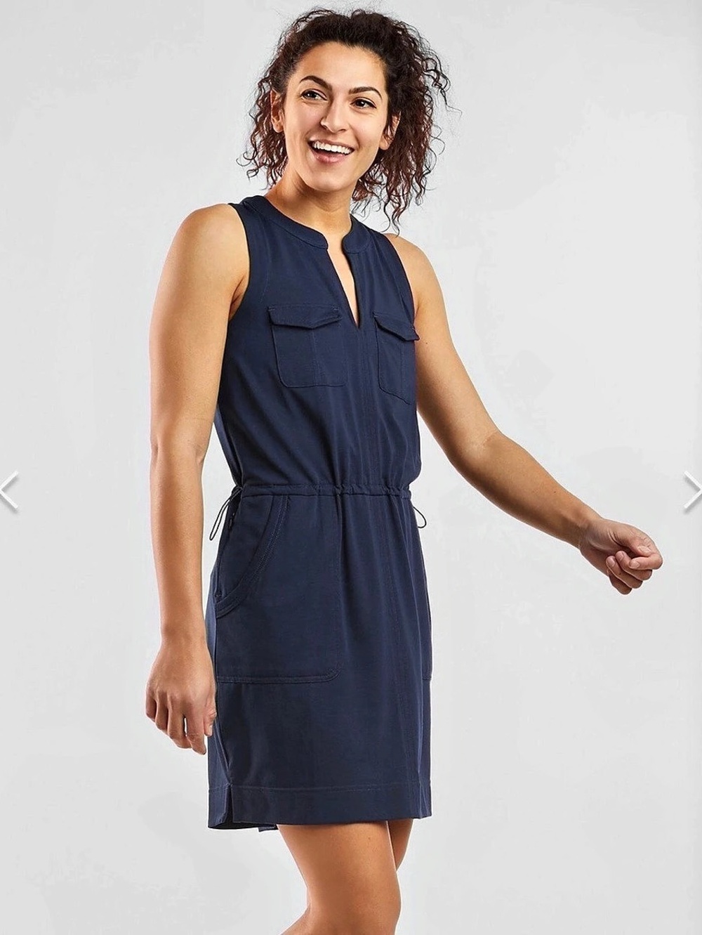 Title Nine Indy Dress Sleeveless Utility Mini Dress Stormy Blue XL